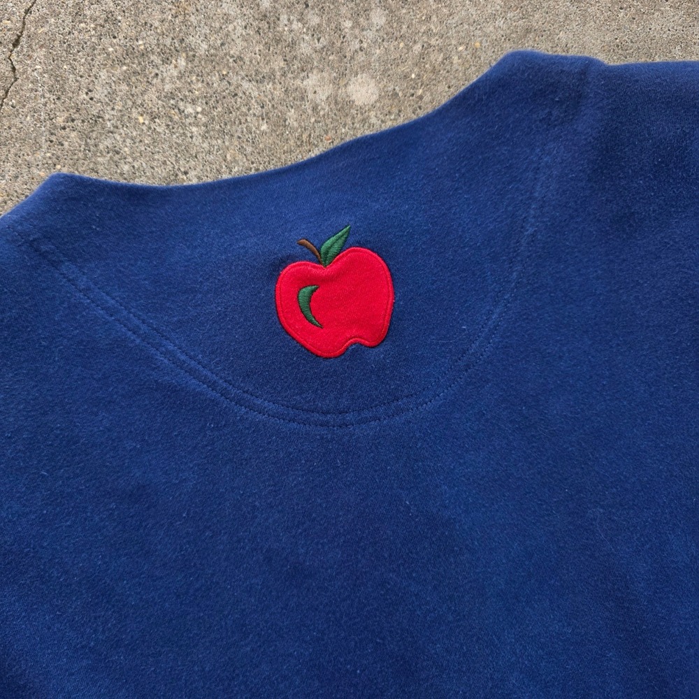 Vintage 90s Teacher Sweater Size M Alphabet Pencils Oversized Wearable Art - Picture 10 of 13